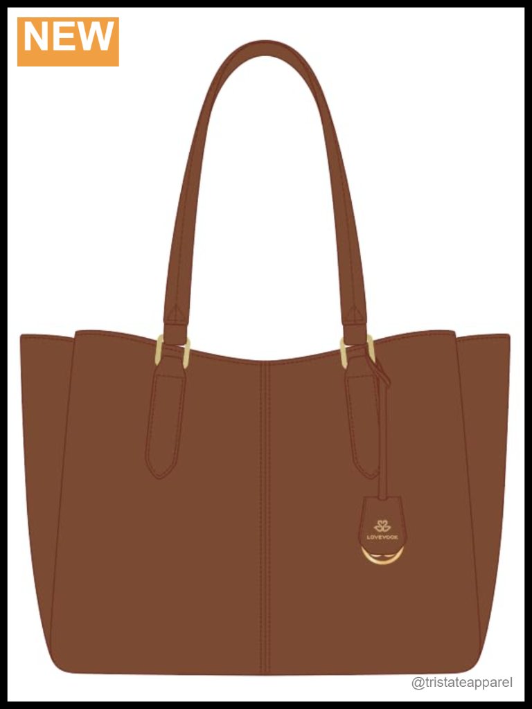 15.6" Faux Leather Laptop Tote Bag Triple Compartments Work Briefcase